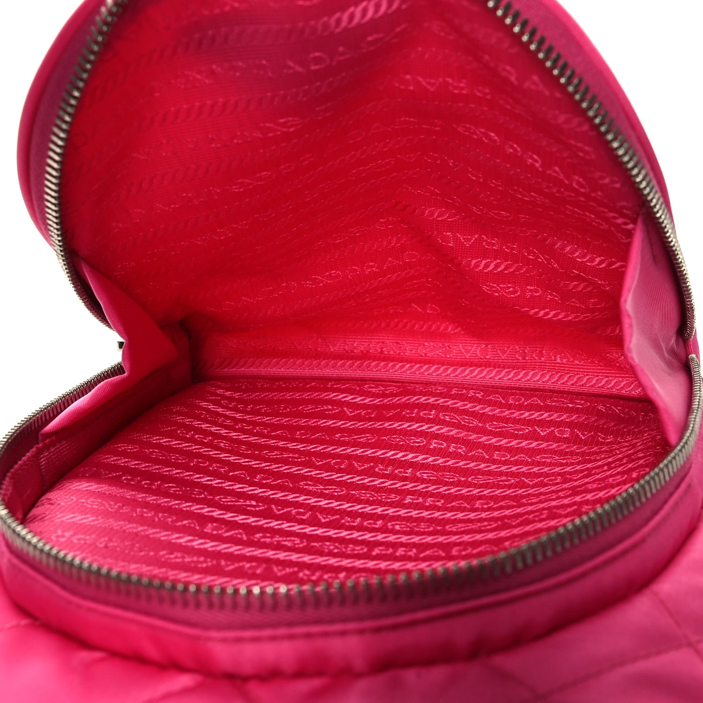 Nylon Tessuto Impuntu Quilted Backpack Fuxia