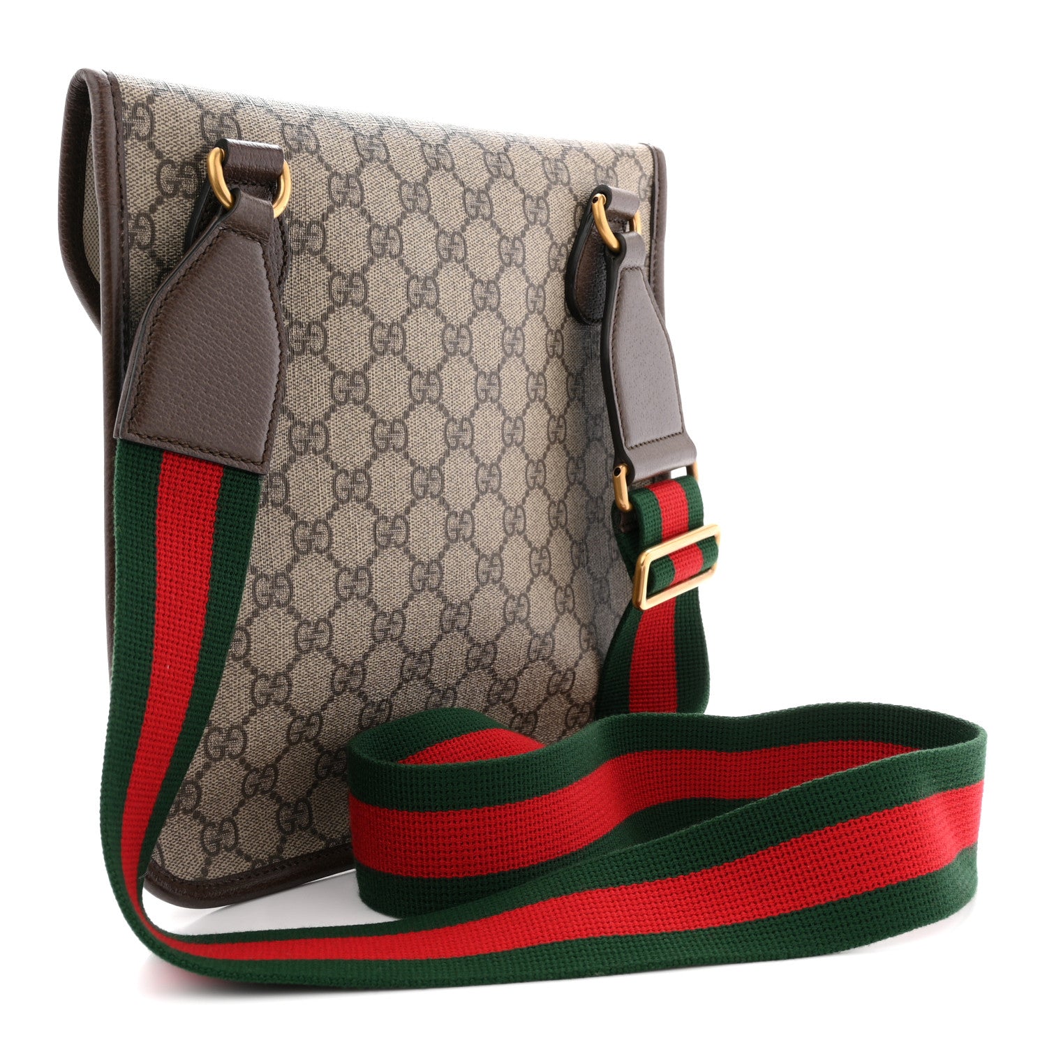 Gucci GG Supreme Monogram Web Medium Neo Vintage Flap Messenger Bag Beige New Acero 3 of 10