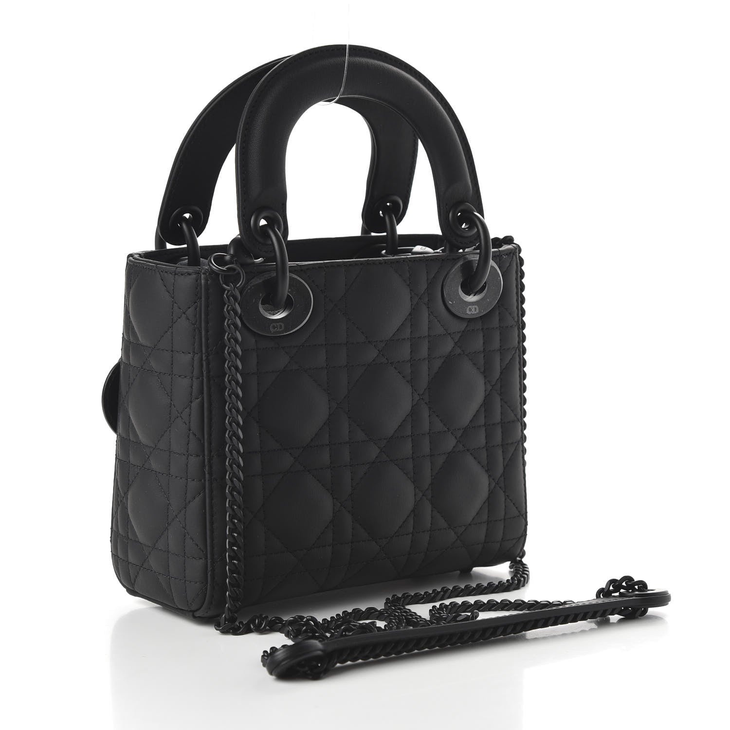 Christian Dior Ultra Matte Calfskin Cannage Mini Lady Dior Black 3 of 11
