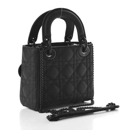 Christian Dior Ultra Matte Calfskin Cannage Mini Lady Dior Black 3 of 11