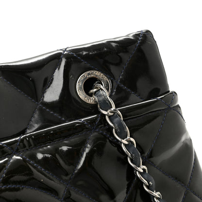 Chanel Patent Quilted Timeless CC Soft Tote Blue 12 of 14