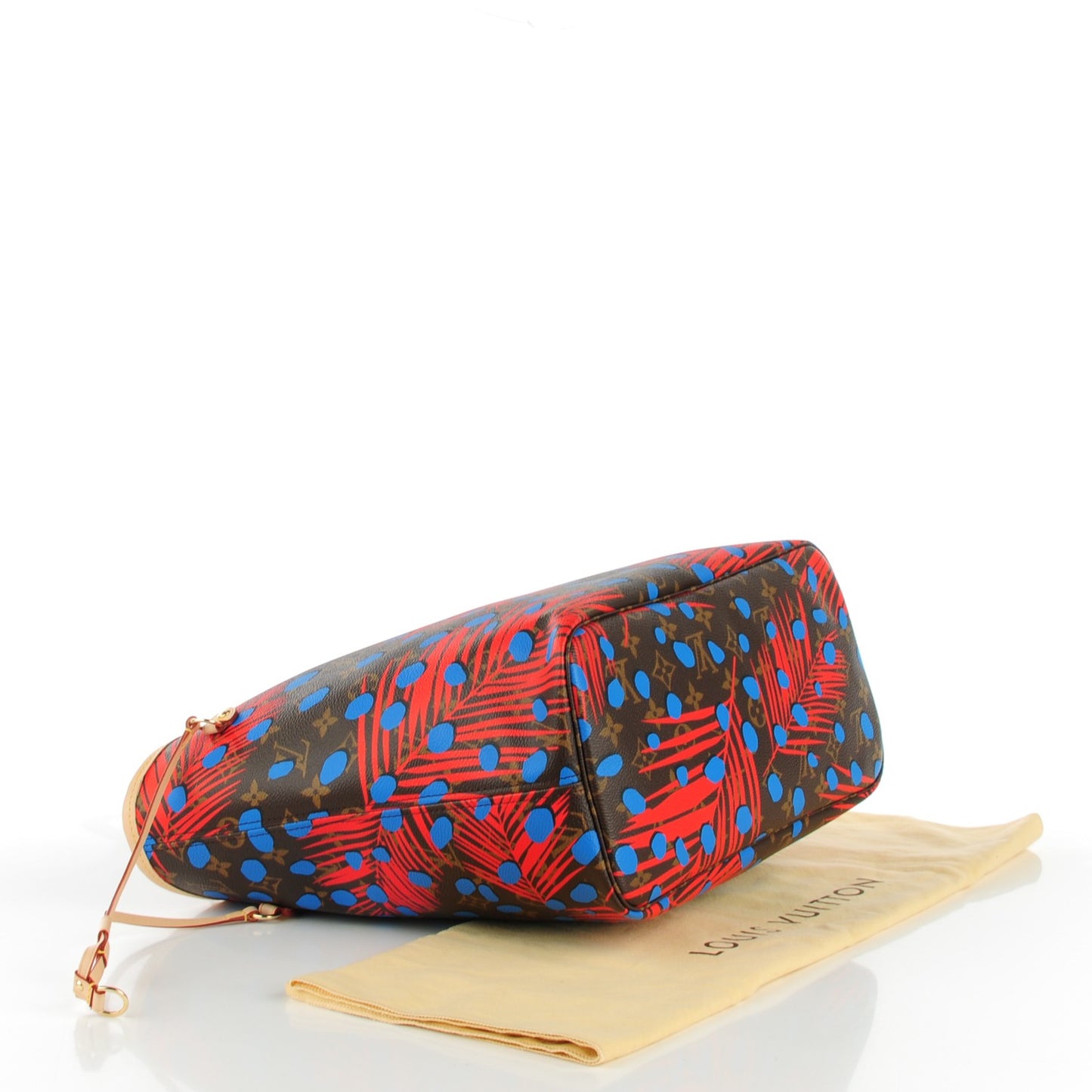 Monogram Jungle Dots Neo Neverfull MM Coquelicot Denim