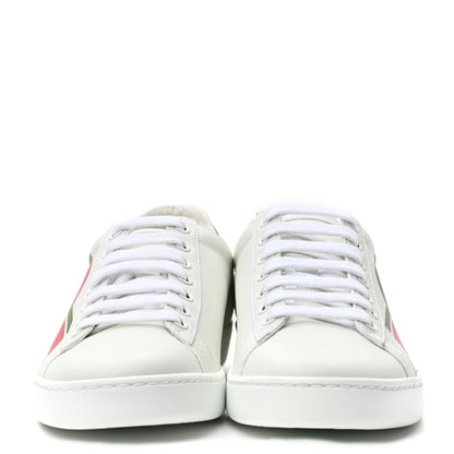 Gucci Calfskin Interlocking G Womens New Ace Sneakers 35 White Red Flame Green 2 of 8