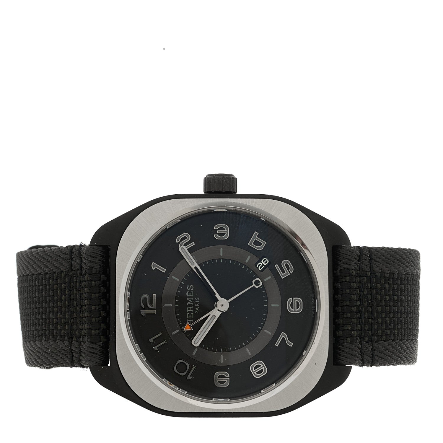 Hermes DLC Coated Titanium Rubber 39mm H08 Automatic Watch Noir
