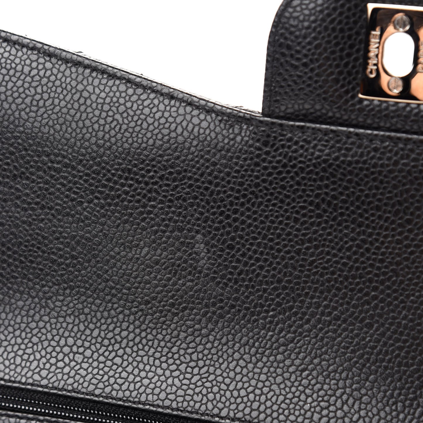 Caviar Quilted Jumbo Double Flap Black