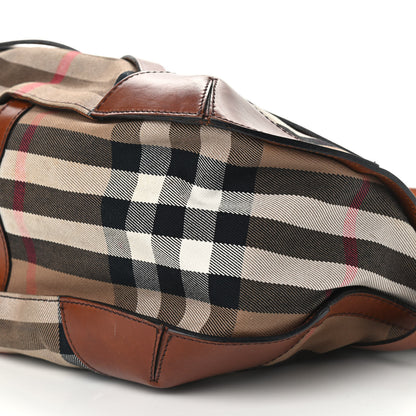 Burberry House Check Bridle Calfskin Small Dutton Hobo Light Tan 12 of 19