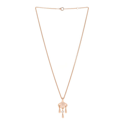 Hermes 18K Rose Gold Diamond Filet d'Or Pendant Necklace 2 of 3