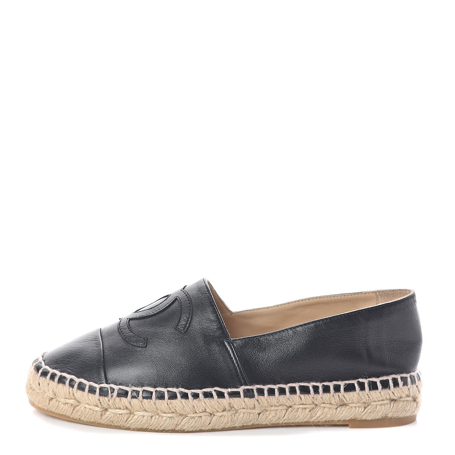 Chanel Lambskin CC Espadrilles 36 Black 1 of 6