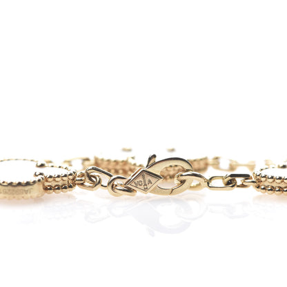 Van Cleef & Arpels 18K Yellow Gold Mother of Pearl 5 Motifs Vintage Alhambra Bracelet 4 of 7