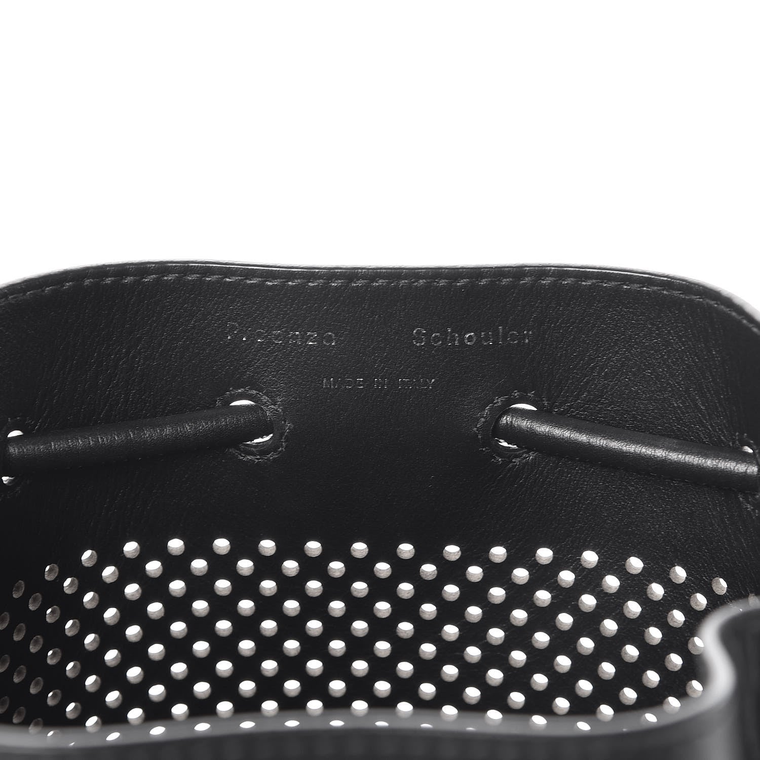 Proenza Schouler Calfskin Perforated Small Bucket Bag Black 8 of 13