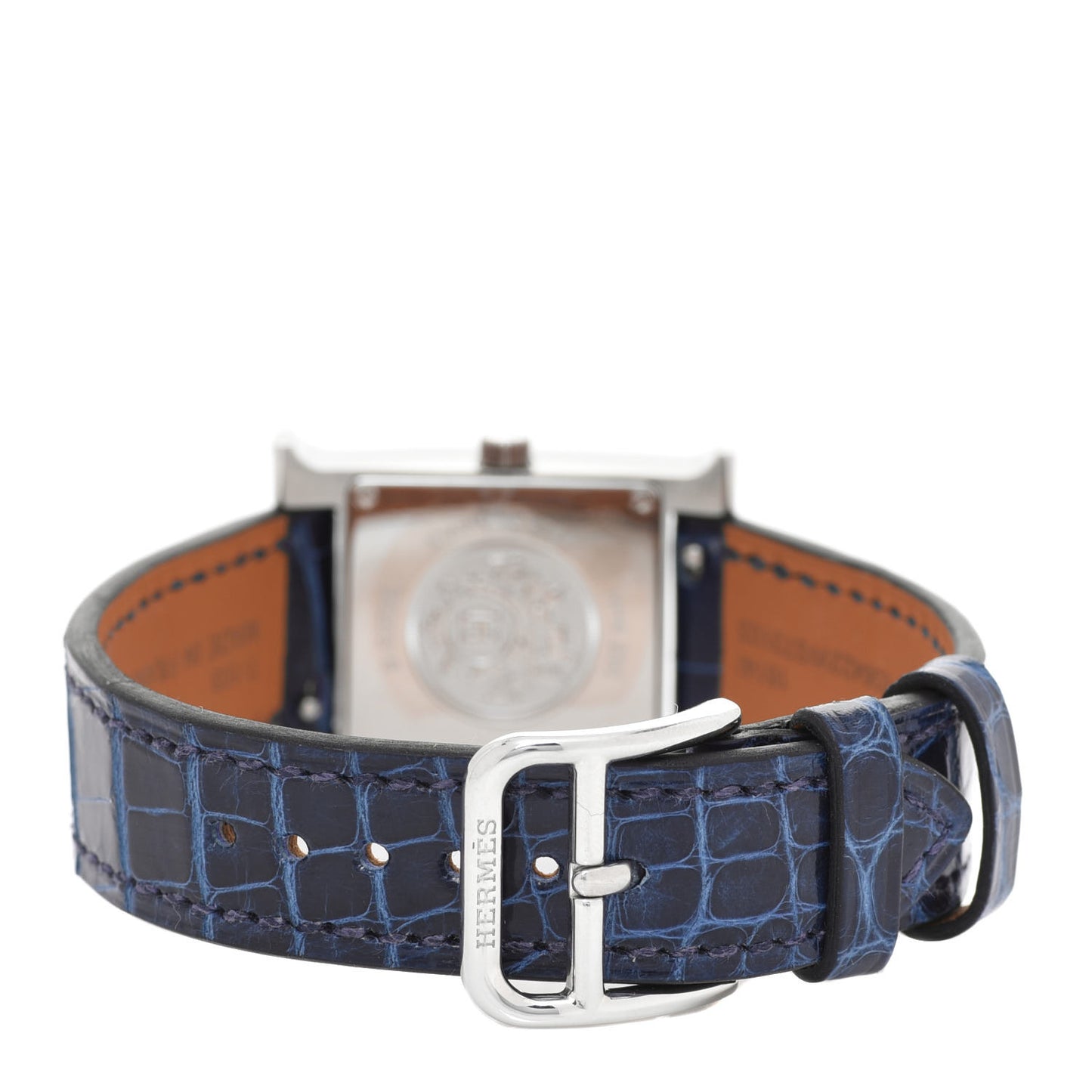 Stainless Steel Alligator Diamond Bezel Aventurine 21mm Heure H Hour Quartz Watch Bleu Saphir