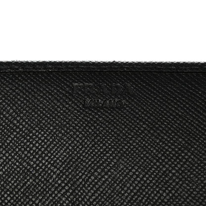 Prada Saffiano Triangle Continental Flap Wallet Black 6 of 8