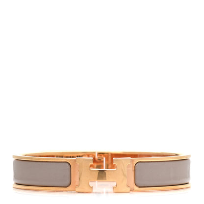 Hermes Enamel Narrow Clic Clac H Bracelet PM Marron Glace 1 of 4