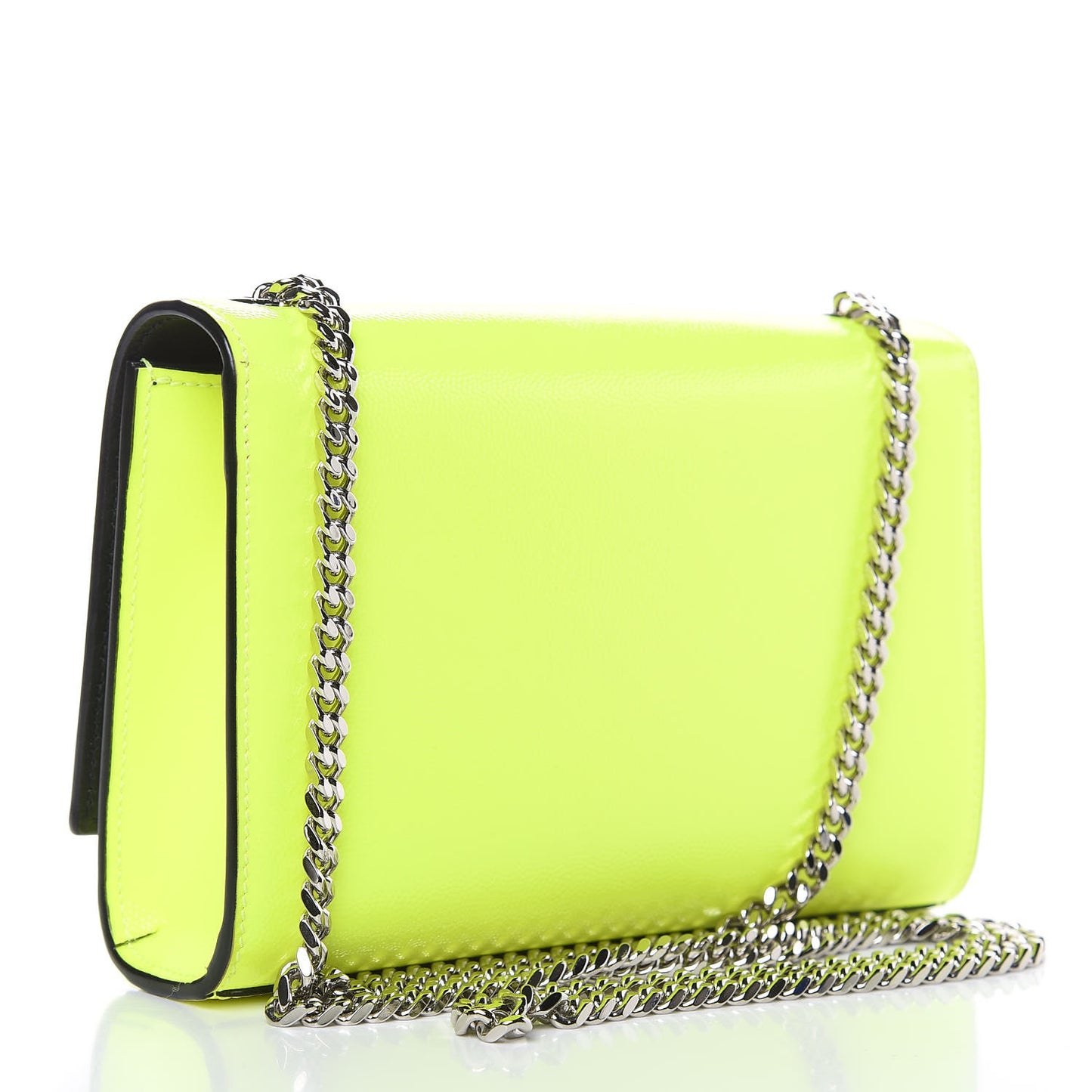 Patent Grain de Poudre Small Monogram Kate Satchel Neon Yellow