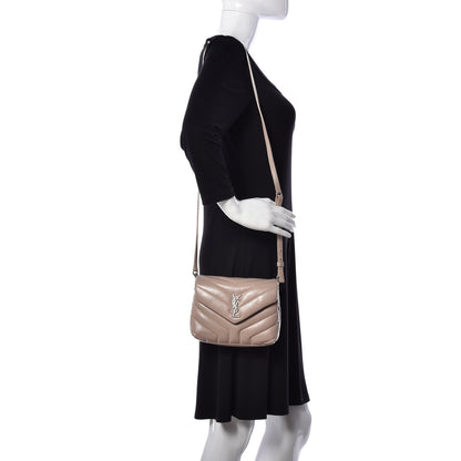 Saint Laurent Calfskin Y Quilted Monogram Toy Loulou Crossbody Bag Light Natural 2 of 21