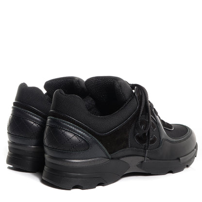 Chanel Suede Calfskin CC Black Sneakers 38.5 4 of 7