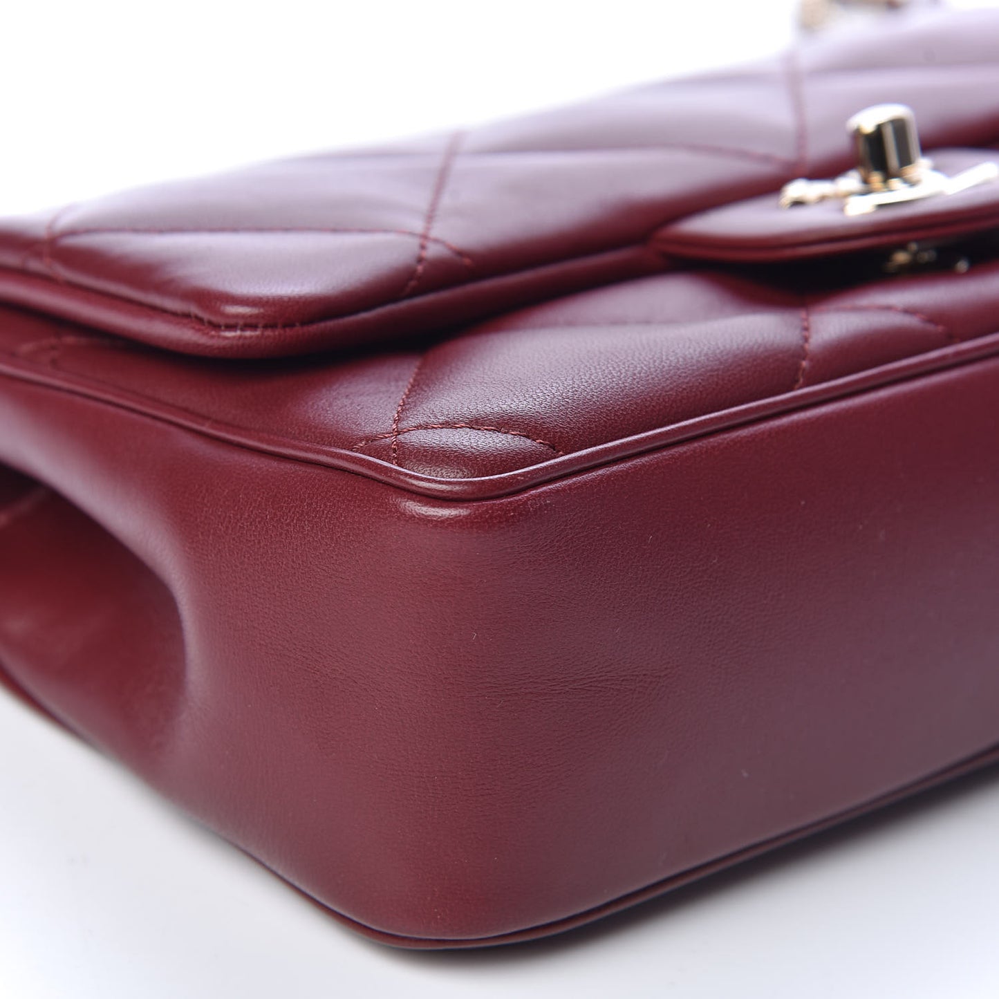 Lambskin Quilted CC Flap Bag Burgundy