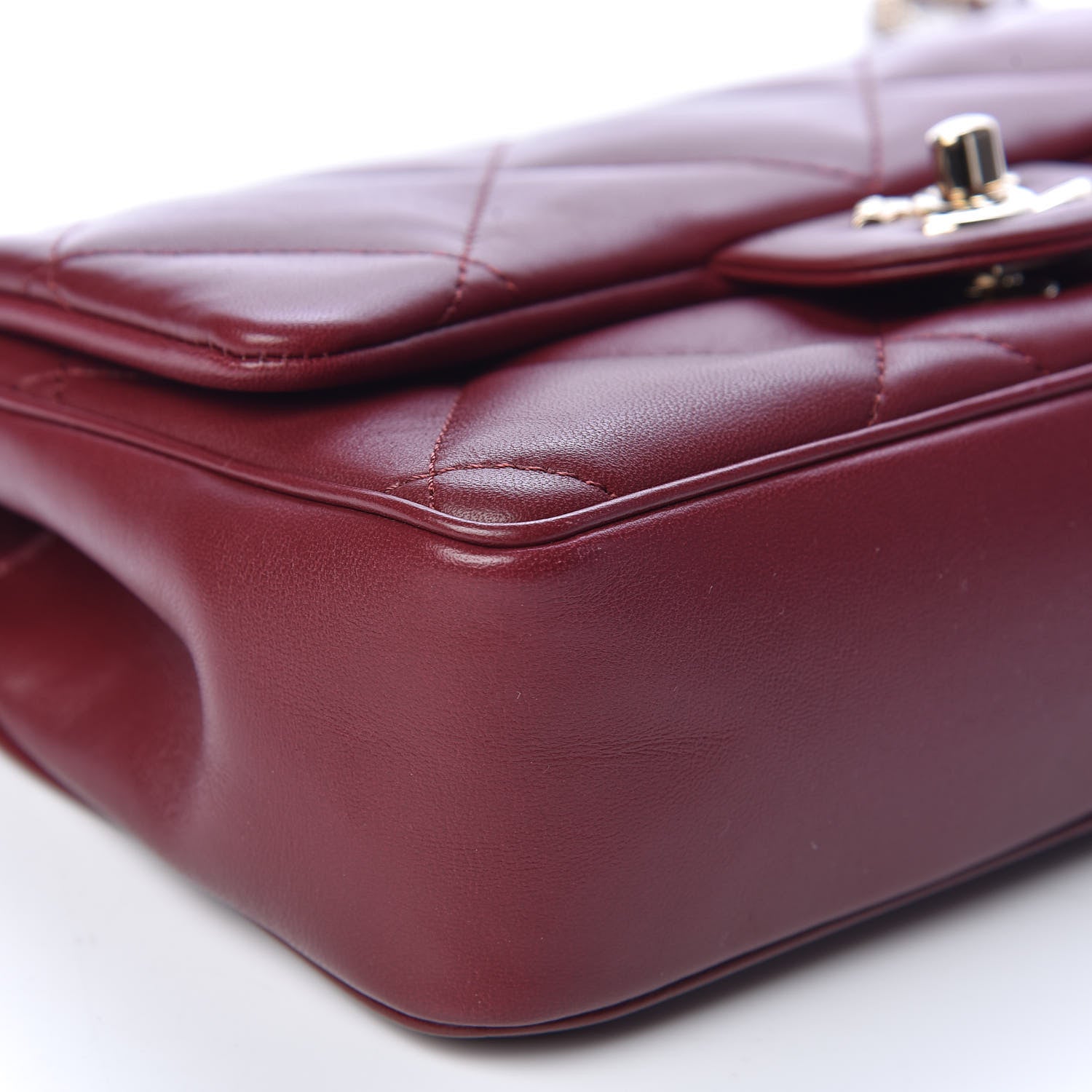 Chanel Lambskin Quilted CC Flap Bag Burgundy 9 of 10