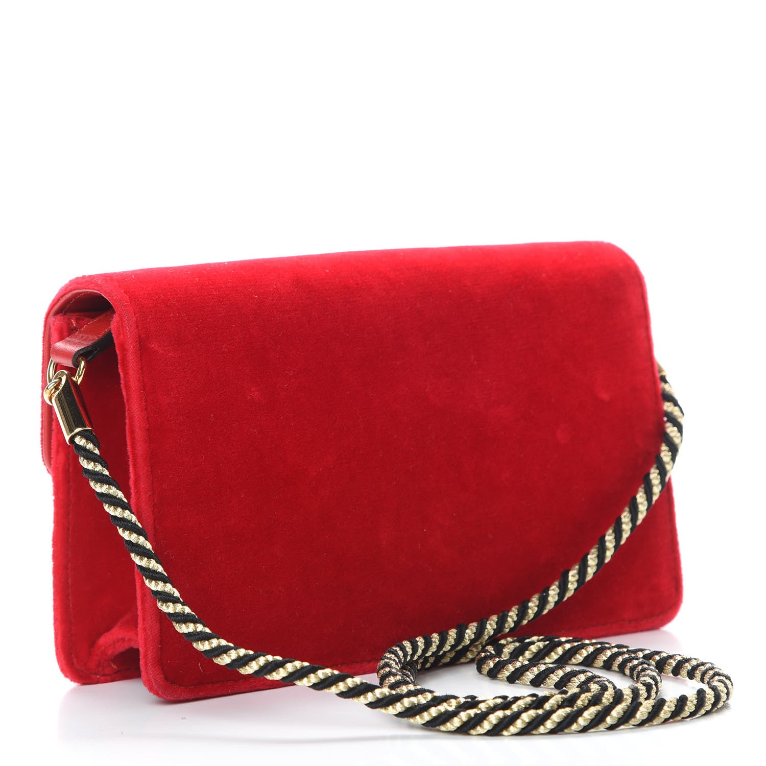 Gucci Velvet Crystal Square G Shoulder Bag Red 3 of 14