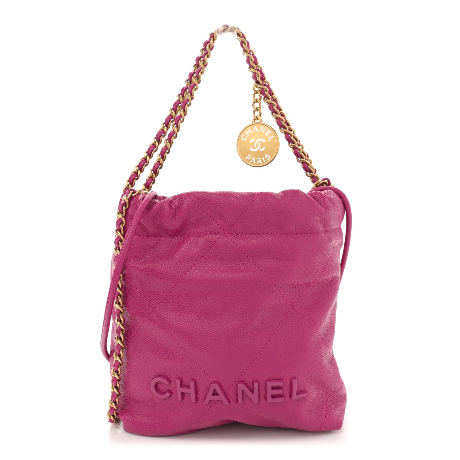 Chanel Shiny Caviar Quilted Monochrome Mini Chanel 22 Fuchsia 1 of 11