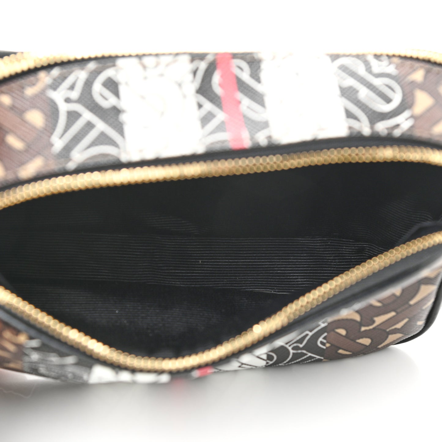 E-Canvas Monogram Stripe Micro Camera Bag Bridle Brown