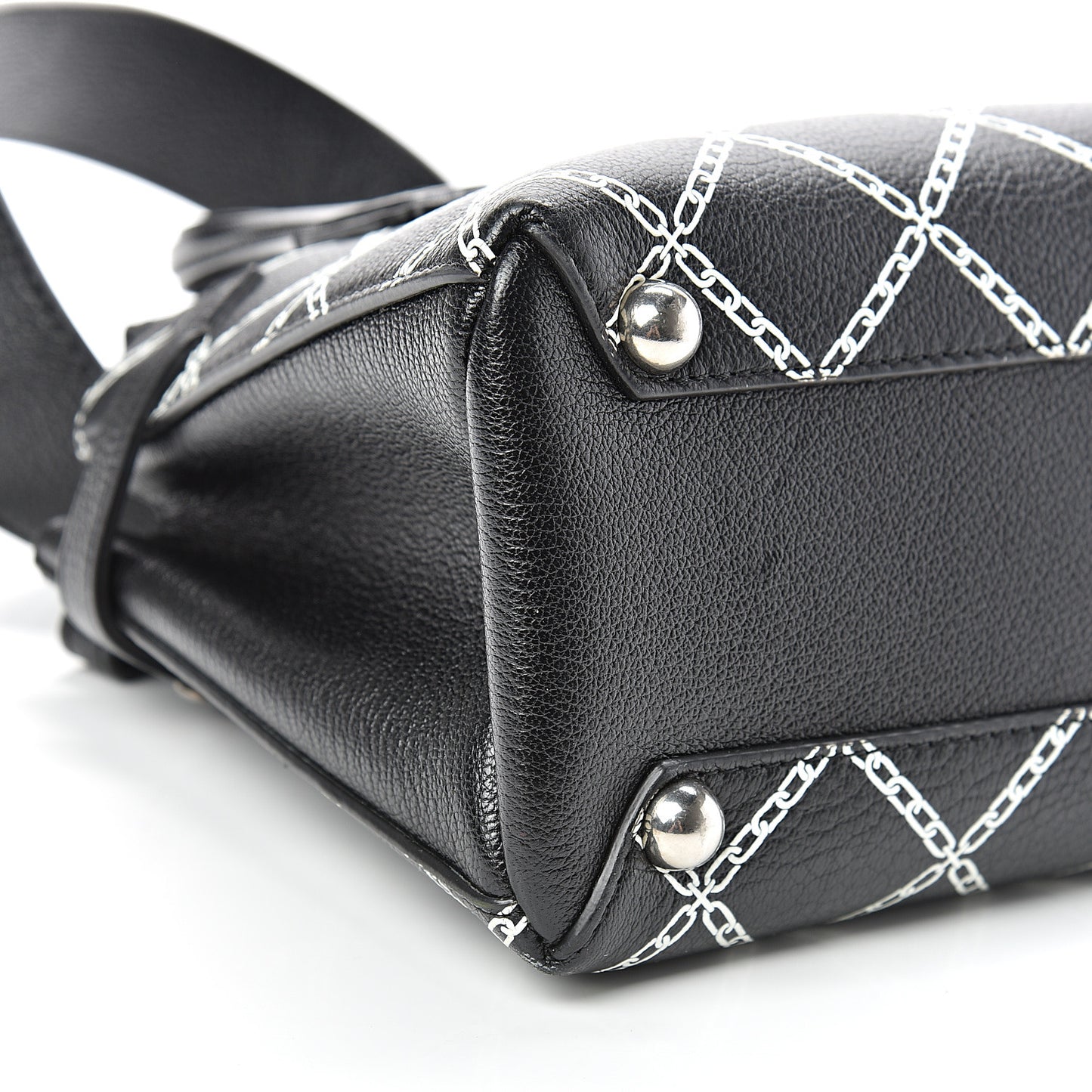 Goatskin Link Print Baby Banner Tote Black