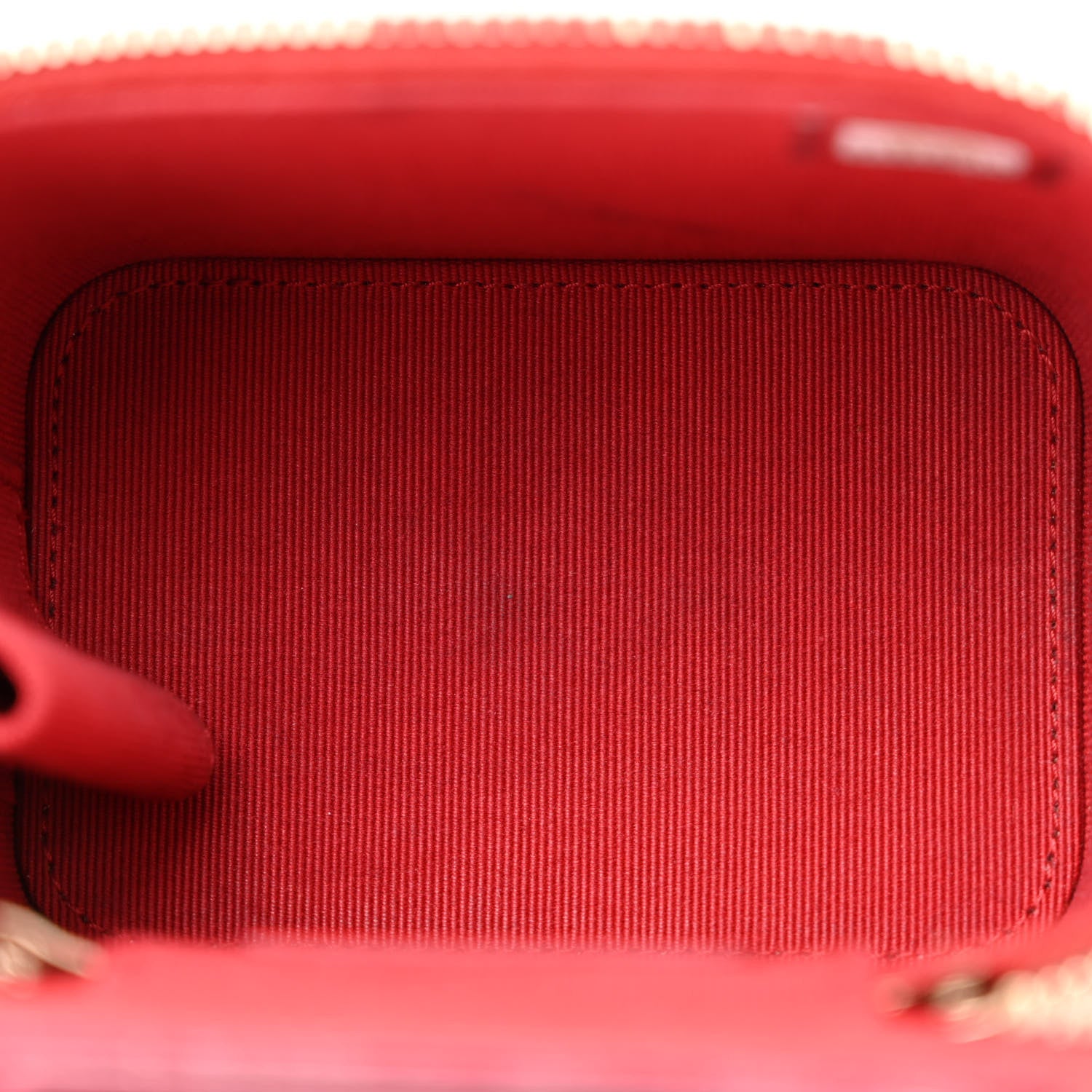 Chanel Lambskin Quilted Top Handle Mini Vanity Case With Chain Red 5 of 13