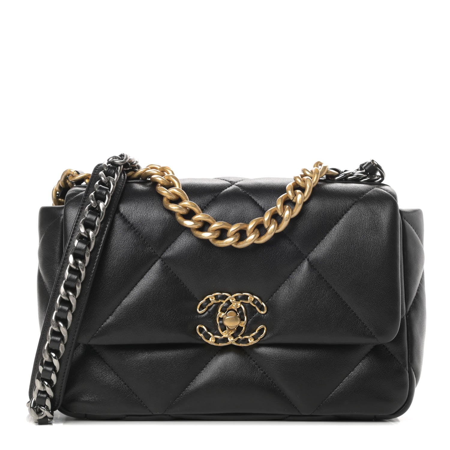 Chanel Lambskin Quilted Medium Chanel 19 Flap Black 1 of 11