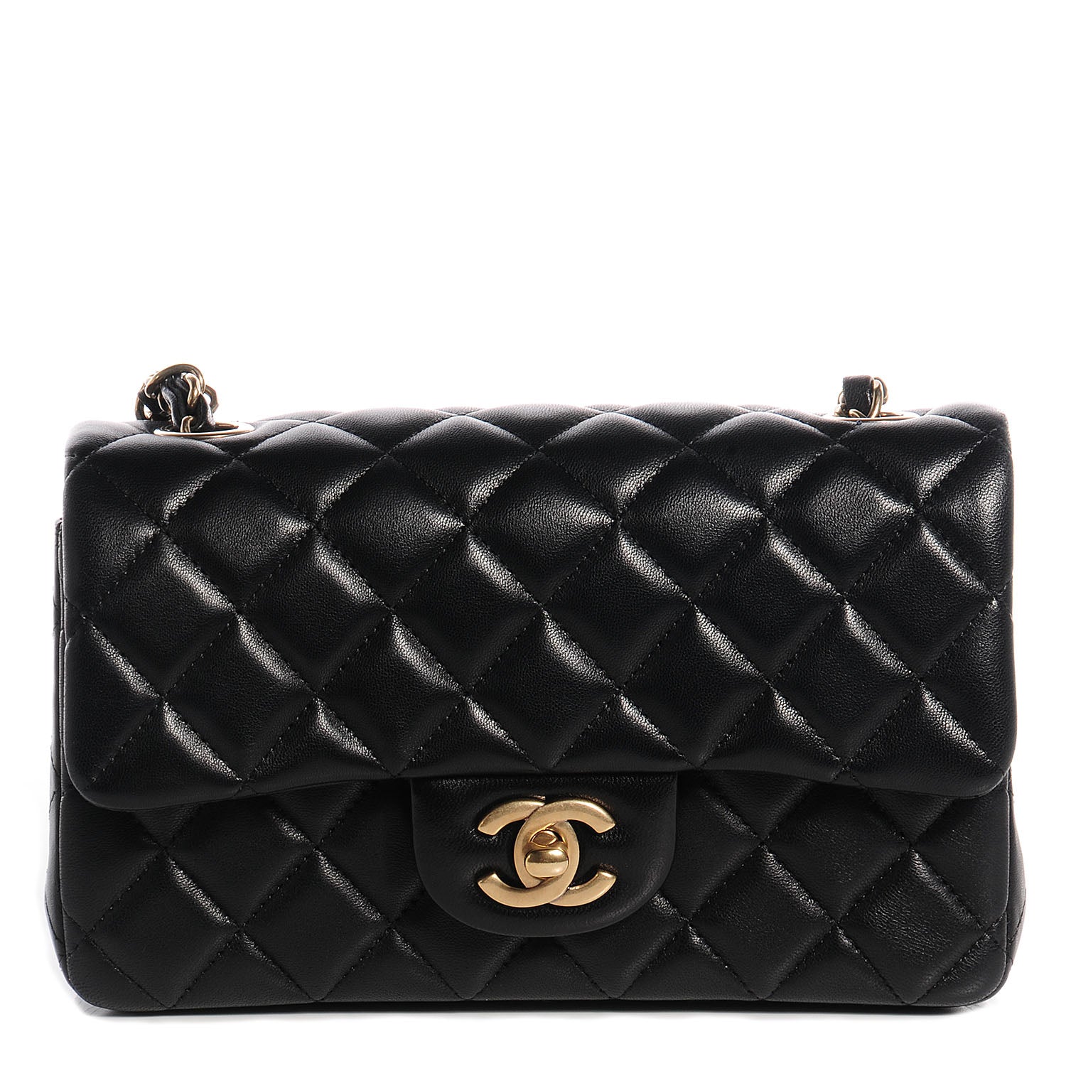 Chanel Lambskin Quilted Mini Rectangular Flap Black 1 of 8