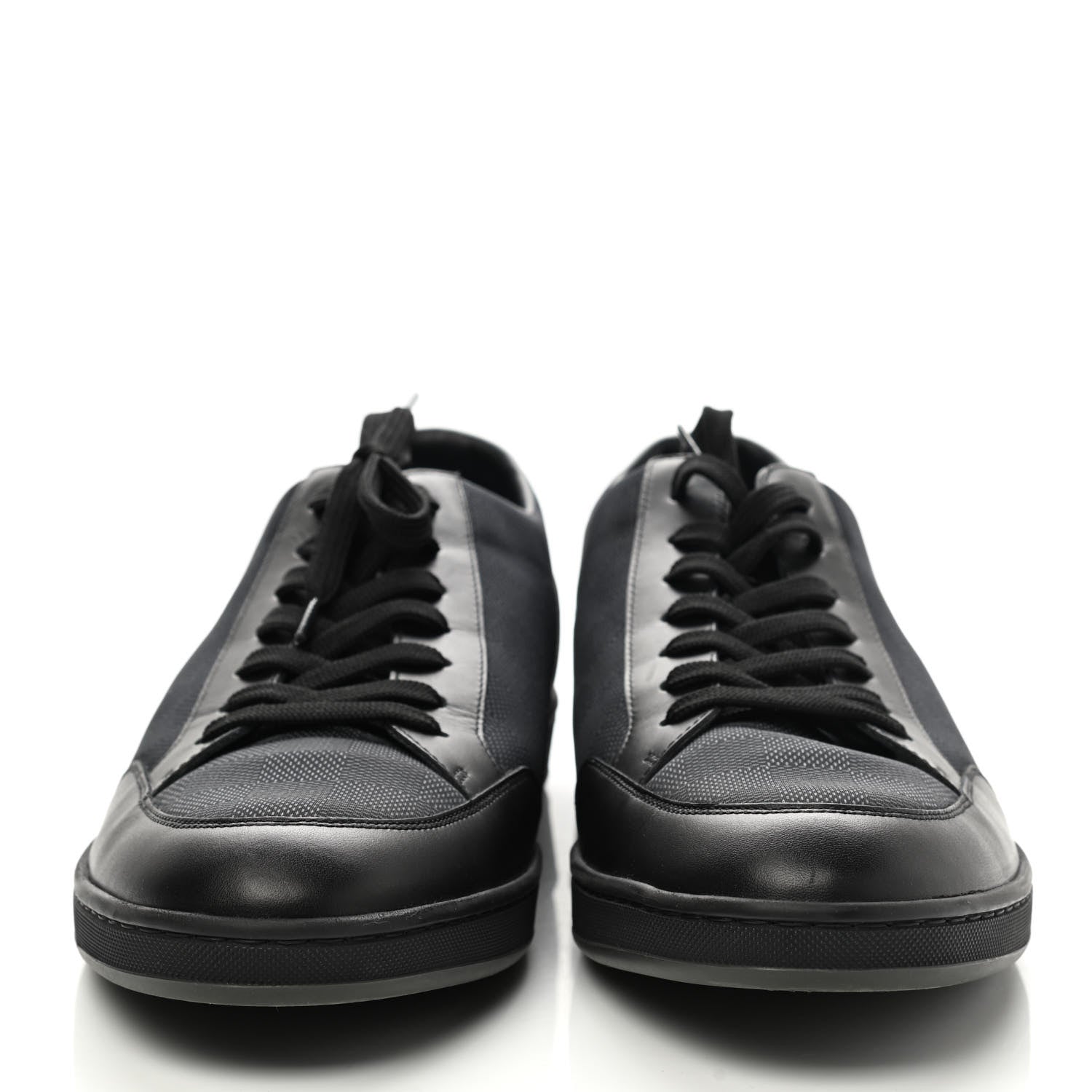 Louis Vuitton Calfskin Nylon Damier Offshore Sneakers 9.5 Black 2 of 9
