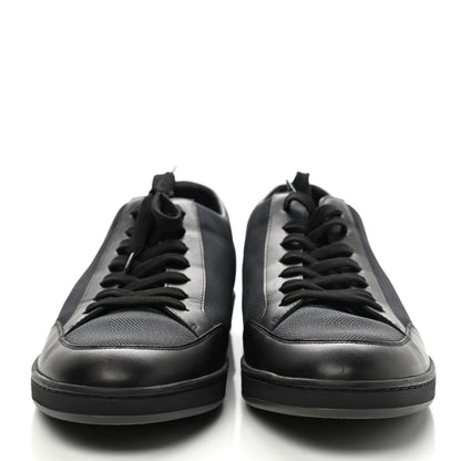 Louis Vuitton Calfskin Nylon Damier Offshore Sneakers 9.5 Black 2 of 9