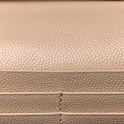 Saint Laurent Grain De Poudre Matelasse Chevron Monogram Chain Wallet Nude Powder 8 of 11