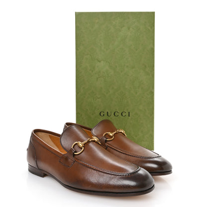 Gucci Betis Glamour Calfskin Horsebit Mens Jordaan Loafers 9 Fondente 9 of 9