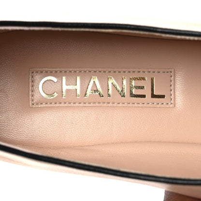 Chanel Lambskin Bow Mary Jane Flats 40 Beige Black 9 of 12
