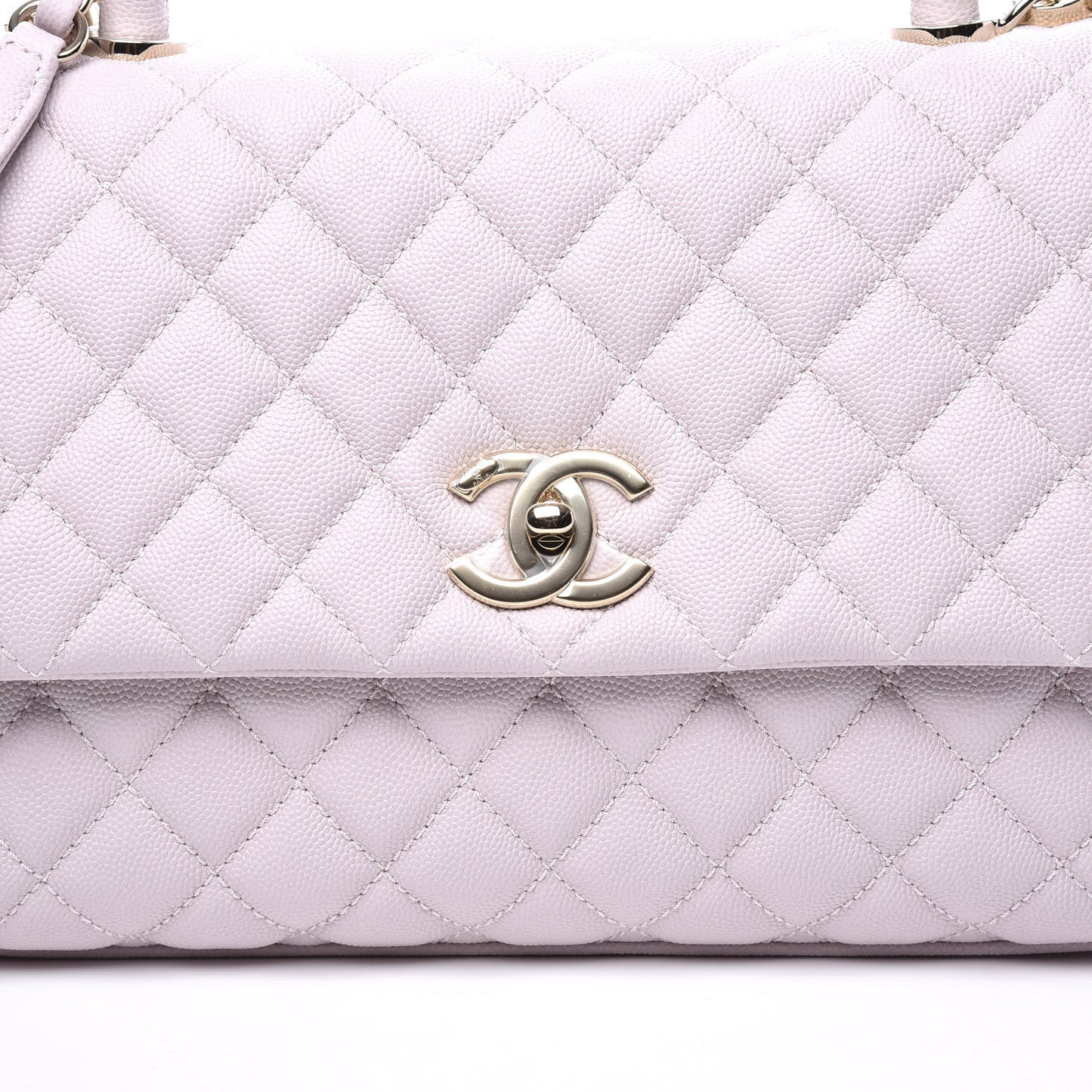 Caviar Quilted Small Coco Handle Flap Lilas Lilac