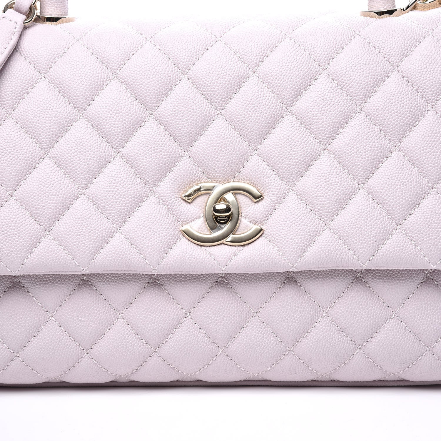 Chanel Caviar Quilted Small Coco Handle Flap Lilas Lilac 9 of 10