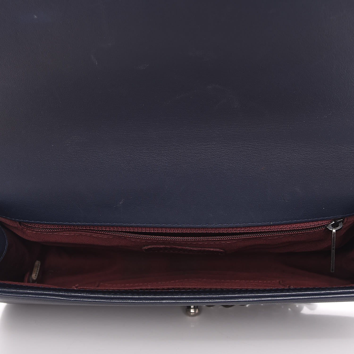 Chanel Velvet Tweed Quilted New Medium Boy Flap Dark Navy Blue 5 of 10