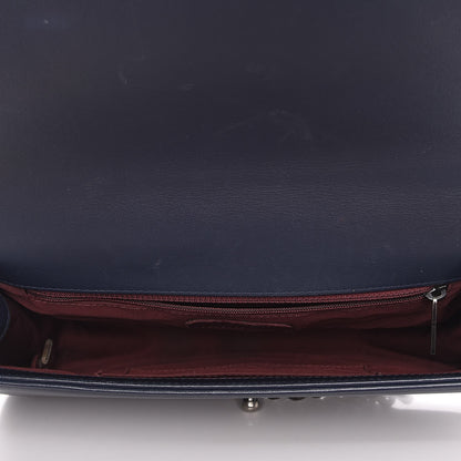 Chanel Velvet Tweed Quilted New Medium Boy Flap Dark Navy Blue 5 of 10