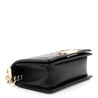 Chanel Caviar Chevron Quilted Small Boy Flap Black 4 of 11