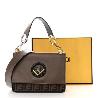 Fendi Vitello Century F is Fendi Bi-Color FF 1974 Embossed Kan I Shoulder Bag Maya Black 20 of 20