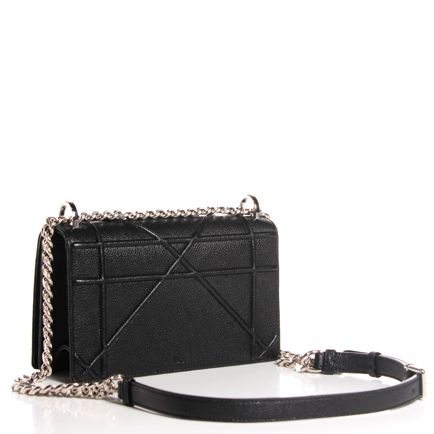 Christian Dior Grained Calfskin Small Diorama Flap Bag Black 3 of 8