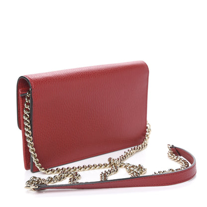 Gucci Dollar Calfskin Interlocking G Chain Wallet Red 2 of 11