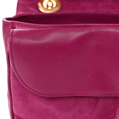 Gucci Suede Azalea Calfskin Small Marina Chain Shoulder Bag Fuchsia 8 of 13
