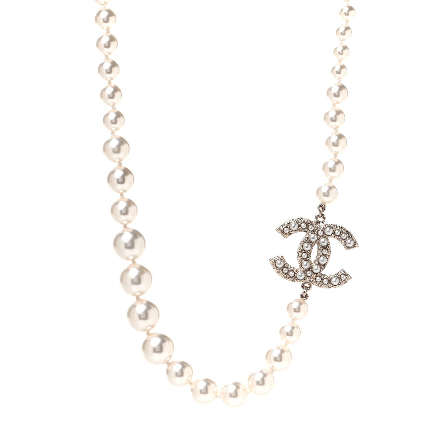 Pearl CC 100th Anniversary Necklace Light Gold