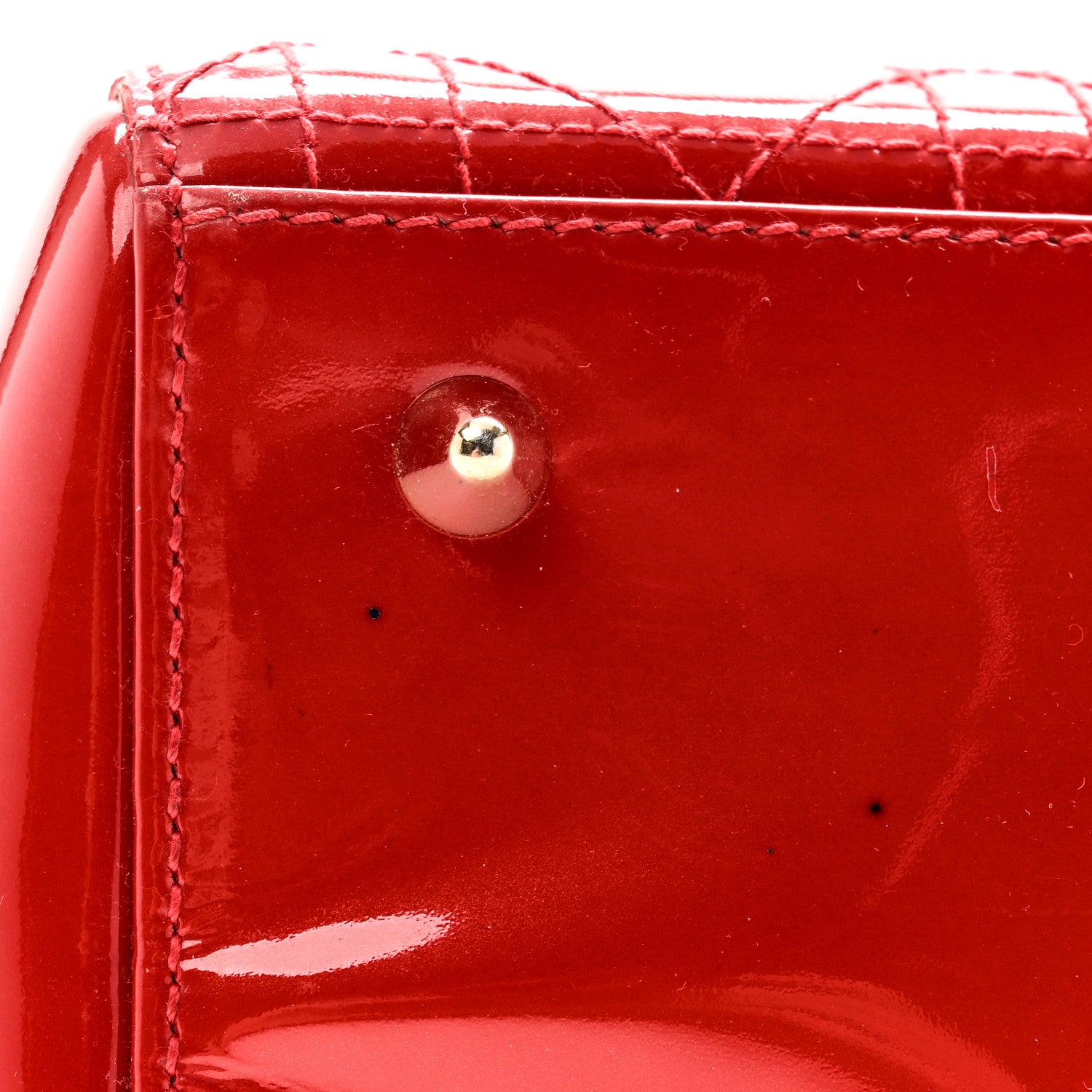 Christian Dior Patent Cannage Stitched Medium Lady Dior Red 11 of 11