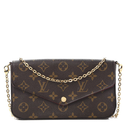 Louis Vuitton Monogram Pochette Felicie Chain Wallet Fuchsia 1 of 12