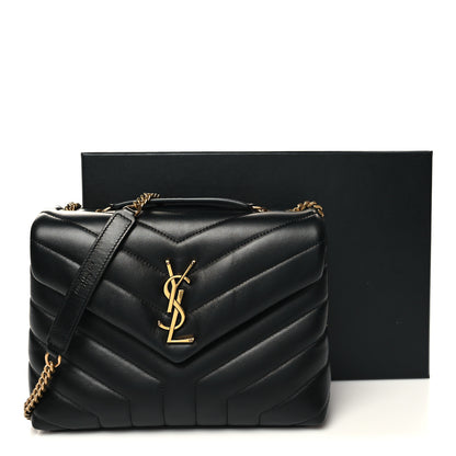 Saint Laurent Calfskin Y Quilted Monogram Small Loulou Chain Satchel Black 12 of 12