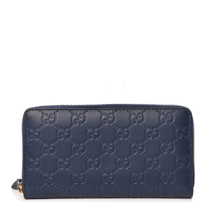 Gucci Guccissima Zip Around Wallet Blue 1 of 8