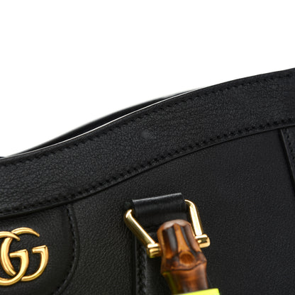 Gucci Calfskin Small Diana Tote Bag Black Yellow Fluo 11 of 14