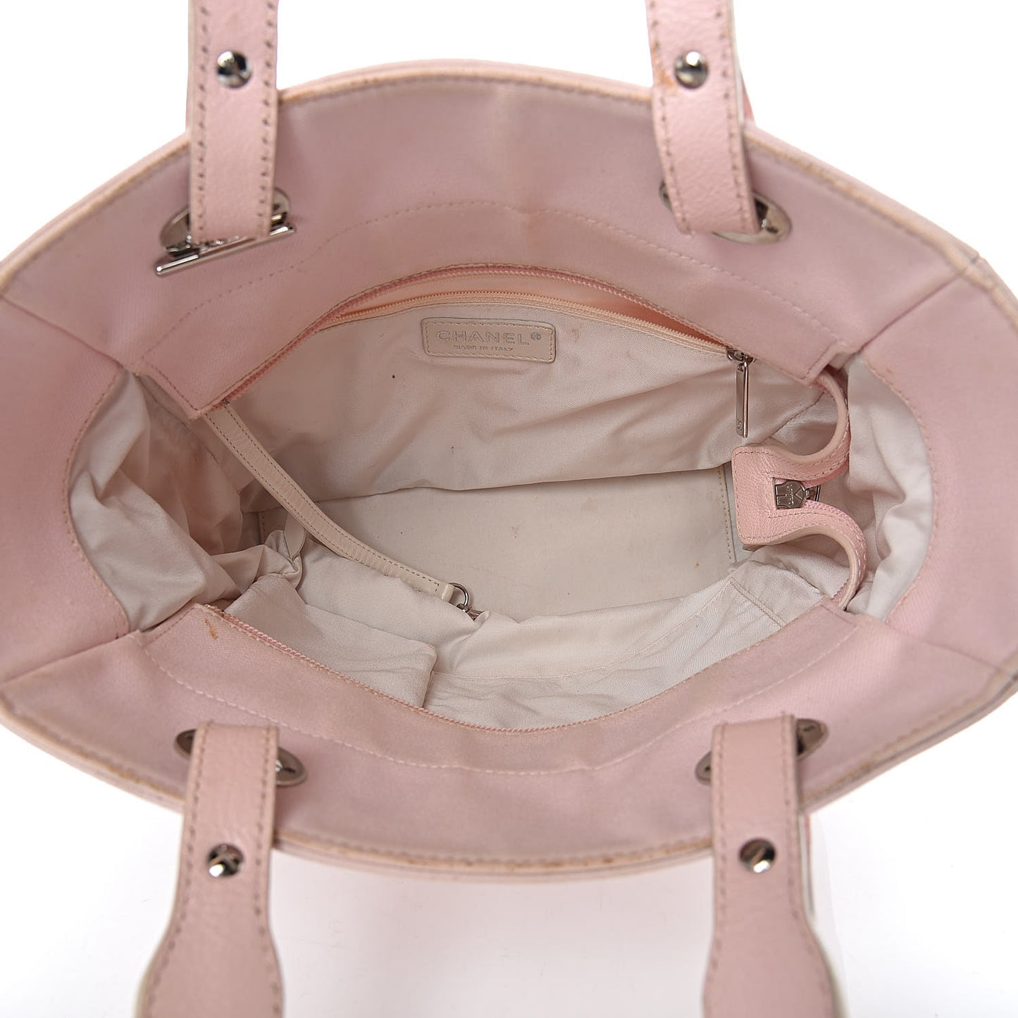 Coated Canvas Quilted Small Paris Biarritz Tote Pink